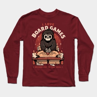 I Love Board Games - Funny Creepy Skull Gift Long Sleeve T-Shirt